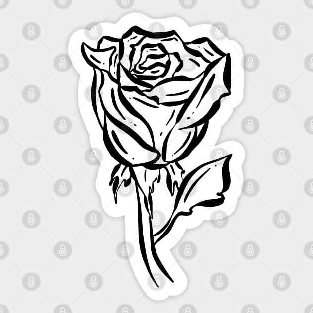 Gothic Black Rose Sticker by Squeeb Creative